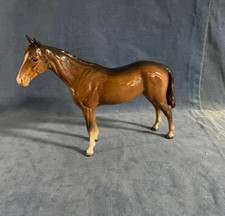 Beswick Ceramic Horse Thoroughbred Figurine  Brown Gloss 8 Inch Collectible picture