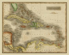 Map of CUBA & The WEST INDIES from 1825 - 8.5 x 11 Inch Photo Reprint picture