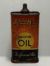 Vintage All Nu Machine Oil 4oz Metal Nub Top Can picture