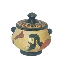 Vintage Greek Box Trinket Box With Lid Copy 480 BC Greece Hand Made 2.75