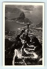 RPPC Rio De Janeiro Christ the Redeemer Art Deco Birdseye Vie Mexico Postcard D3 picture