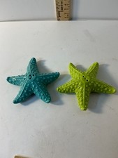 Coastal design Star Fish Salt and Pepper Shakers Blue & Green picture