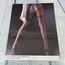 1985 Christian Dior Sexy Lady Legs Hoisery Vtg Print Ad/Poster Pinup Magazine Pg picture