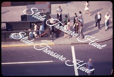 New York City Street Scene Subway Entrance Pedestrians 35mm Slide 1960s picture