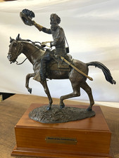The Franklin Mint Limited Edition Bronze Statue w/ Wooden Base Jim Ponter picture