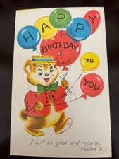 Vintage Happy Birthday Postcard Unused Kitschy picture