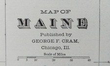 Vintage 1901 MAINE Map 14