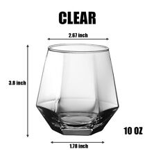 Diamond Whiskey Clear Glasses Lightweight Luxury 11oz Geometric Wine Glassware picture