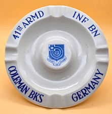 Vintage 1952-1954 Cold War US Army Ashtray - 41st Armored Infantry Bn Coleman picture