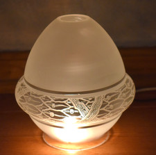 Vintage Frosted Acid Etched Acorn Glass Gas Lamp Shade Swag Shade 3 1/4