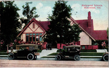 Hollywood, California - Cars parked in front of the Hollywood Library - in 1917 picture