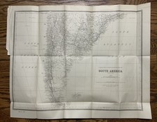 Antique South America Southern Sheet Map Uruguay Chile Falkland Islands picture