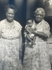 1940s African American Grandmothers Holding Baby Black Americana Photo picture