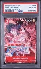 2022 ONE PIECE PROMOS WINNER PACK VOL.1 #006 MONKEY D. LUFFY PSA 10 picture