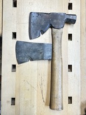 Plumb Hatchet Pair Carpenter Hatchet With Waffle Head Plus Boy Scout Size Head picture