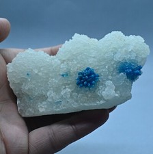 Rare formation of Cavansite on chalcedony  (non precious natural stone) # 4158 picture