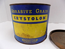 4 lb VTG CAN Blast GRIT Abrasive Sandblast Cabinet NORTON CRYSTOLON USA Antique picture