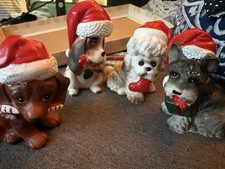 Set Of 4 Vintage Christmas Dogs picture