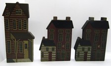 Donna White Wooden Block Houses, Set of 3. (D) picture