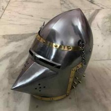 SCA HNB Halloween Helmet Steel Medieval Combat Bascinet Helmet Pig Face Helmet picture