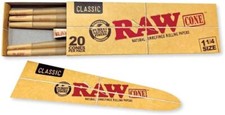 Raw Classic 1 1/4 CONE Rolling Papers 20 Cones/PK 79mm Cones USA SHIPPED picture