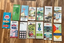 vintage 1960s illinois chicago indiana 13 road maps picture