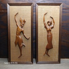 Vintage 1960s Mid-Century Modern POLYNESIAN-STYLE wall hangings WITCO-STYLE picture