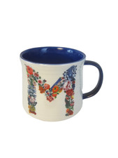 Nathalie Lete for Anthropologie Bouquet Floral Monogram M Mug Stoneware Ceramic picture