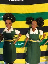 Jamaican School Days Vere Tech HS, Uniform  Skipper Barbie  On  Doll Stand. picture