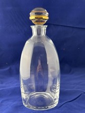 Mikasa Jamestown Gold Crystal Decanter w Stopper Clear Austrian Glass Vintage picture