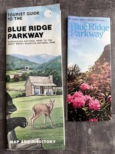 Vintage 1976 + 1980 Travel Brochure BLUE RIDGE PARKWAY with Maps ~ VA & NC picture