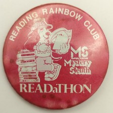 Reading Rainbow Club Pinback Button MS Mystery Sleuth READaTHON Round picture