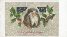 Merry Christmas to You - Santa Claus w/ Brownish coat and Fur - 1908 Postcard picture