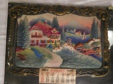 RARE  Vintage 1930 Unused German Plastic DEEP Embossed Calendar ~~~ Great Prop picture