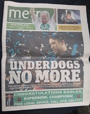 Philadelphia Eagles SB LII ~ Feb 5 2018 Philadelphia Metro + Inquirer Sports Sec picture