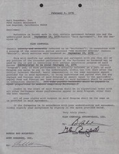 GLEN CAMPBELL - CONTRACT SIGNED 02/05/1976 picture
