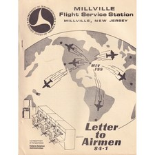 Vintage Millville Flight Service Station Letter to Airmen 84-1 FAA NJ Aviation picture
