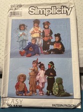 VTG Simplicity Pattern 9898-Halloween Costume Child’s Sz (1/2-4) Pre-Owned picture