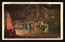 POSTCARD : OREGON - GRANTS PASS OR - OREGON CAVES NIGHTLY CAMPFIRE WB picture