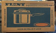 Vintage Flint Ware 3 Quart Covered Sauce Pan #7623 Stainless Heat Core NEW picture