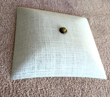 Vtg 1960s ATLAS Underwriters Laboratories Light MCM Flush Ceiling 2 Bulb Fixture picture