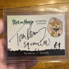2018 Cryptozoic Rick and Morty Season 1 Tom Kenny Auto Inscription Squanchy /50 picture