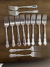 Wallace Deep Silver Centennial Silverplate Salad Forks - Set of 12 picture