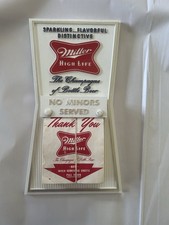 NOS Vintage Miller High Life Beer Plastic Calendar No Minors Served picture