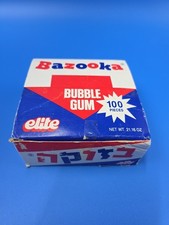 Vintage 1995 Elite BAZOOKA Bubble Gum FULL BOX 100 Count 1.25” ISRAEL HEBREW  picture
