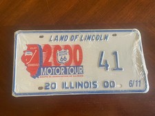 Illinois Route 66 License Plate 2000 Pair 41 Motor Tour Land Of Lincoln New picture