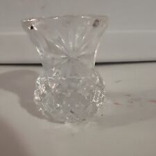 Vtg Artmark Cut Lead Glass Crystal Bud Vase Mini Saw Tooth Diamond Cut 2 1/8