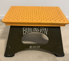Vintage Burlington Route Railroad Step Stool Chicago Burlington & Quincy CB&Q picture