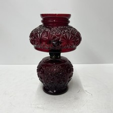Vintage Ruby Red American Glass Mini Oil Lamp picture