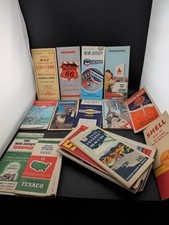 Vintage 1950s-70s Gas Oil Road Maps Lot Mobil Japan Gulf Shell Chevron Texaco picture